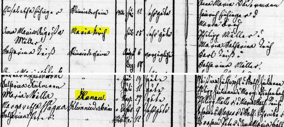 1845 and 1849 Grossniedesheim Lutheran Confirmation of Augusta and Maria Müller